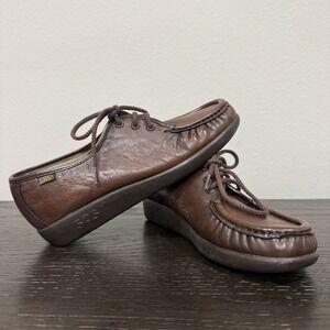 Women's 6.5 SAS Siesta Walking Shoes Brown Leather‎ Comfort USA Made Handsewn